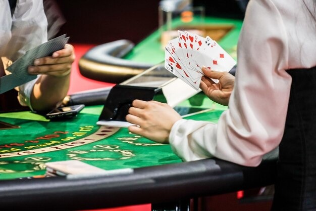 Live dealer dealing Casino Hold'em cards on result oregon